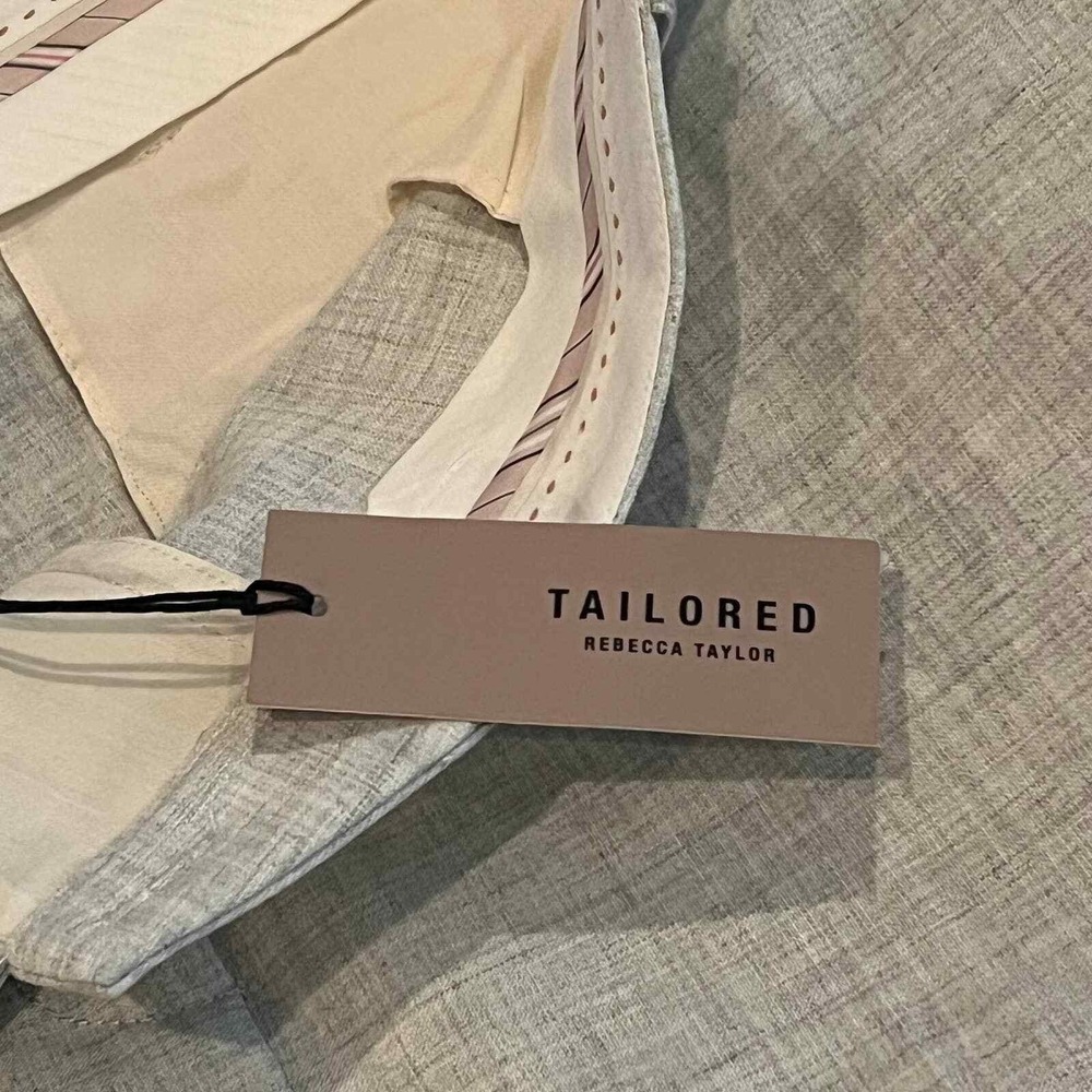 Rebecca Taylor Tailored Clean Suiting Pants‎ Light Heather Career Trouser 8 NWT - Picture 13 of 16